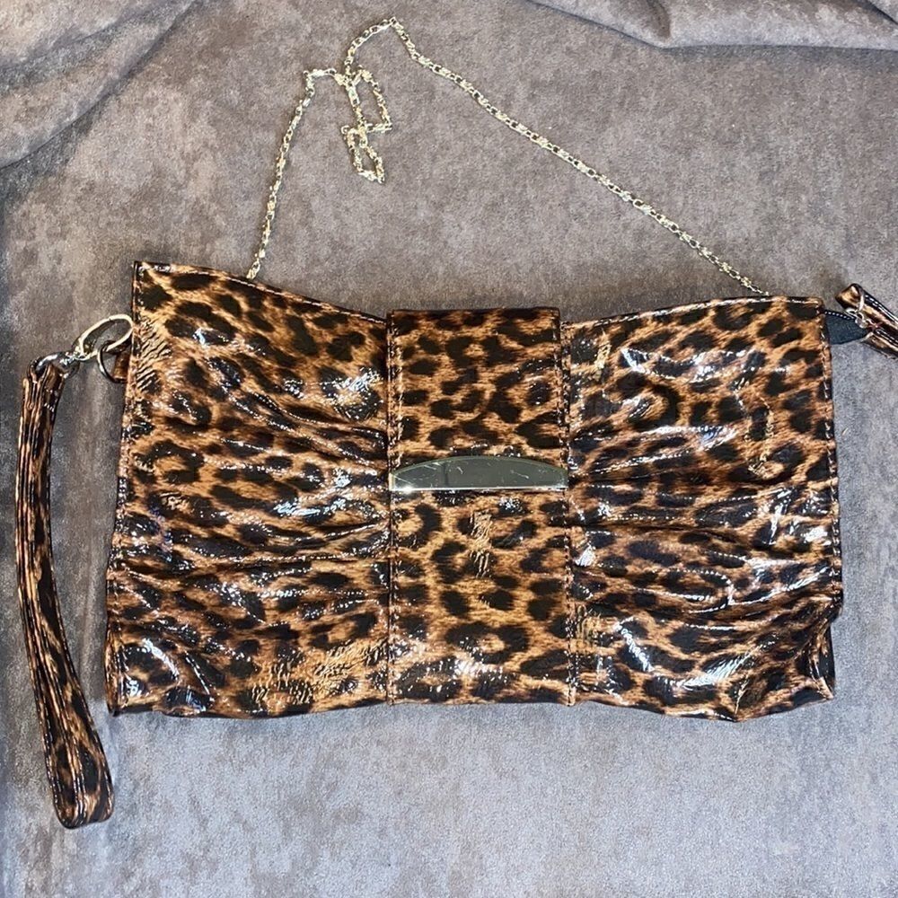 Call it Spring Leopard wristlet/shoulder purse